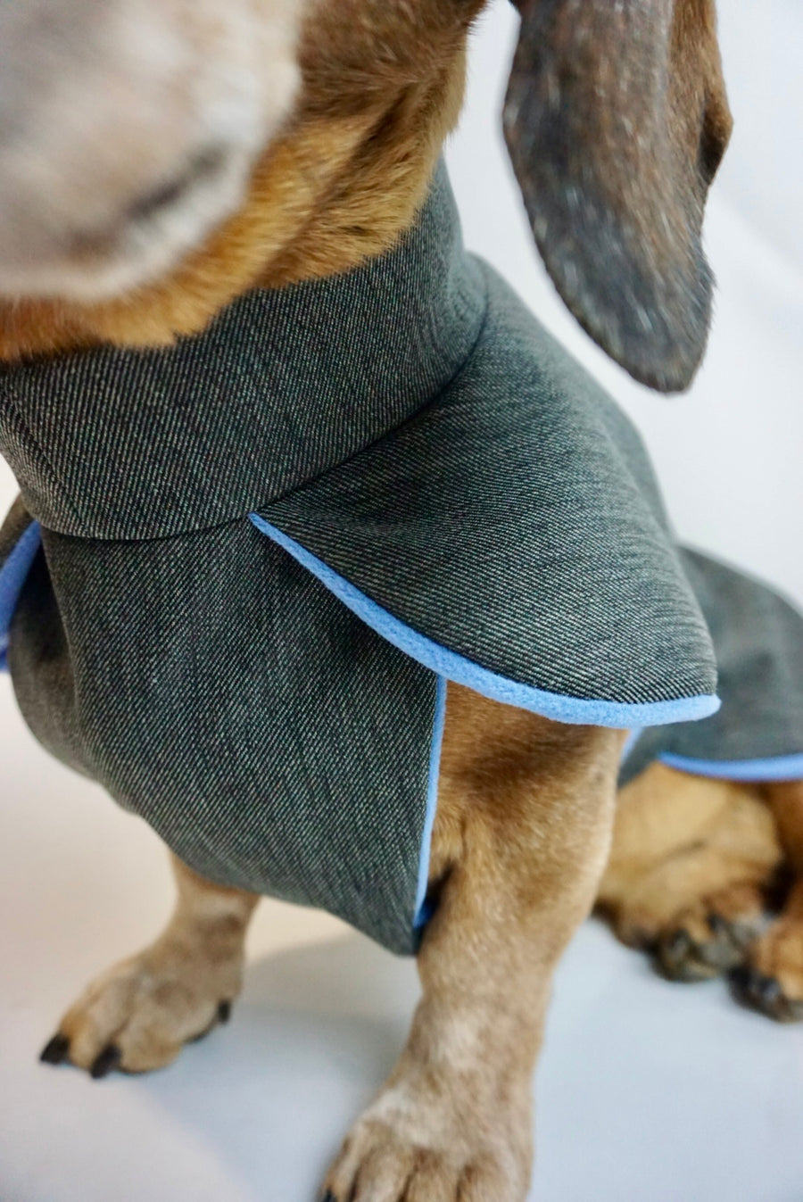 Denim Parka with Mid-Blue Fleece Lining