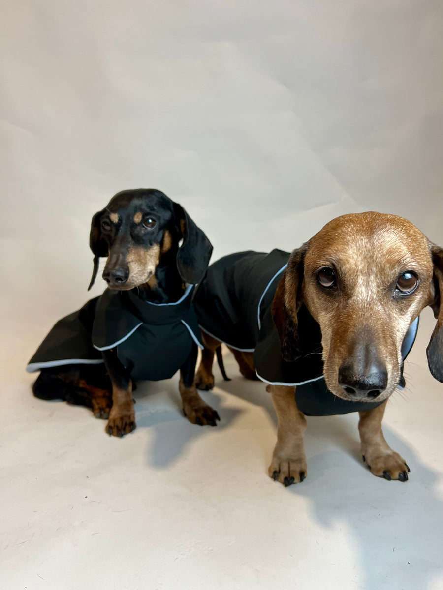 Black Parka with Light Blue Fleece Lining