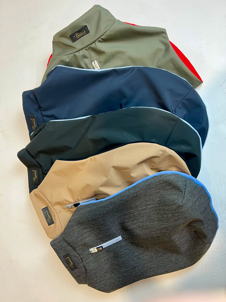 Green Parka Da Vinci with red fleece lining