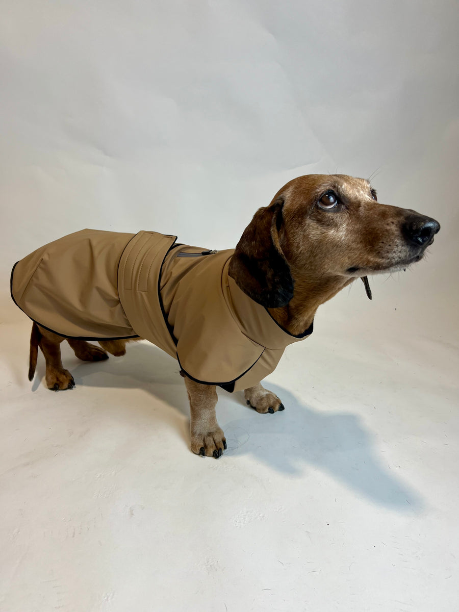 Beige Parka with Black Fleece Lining