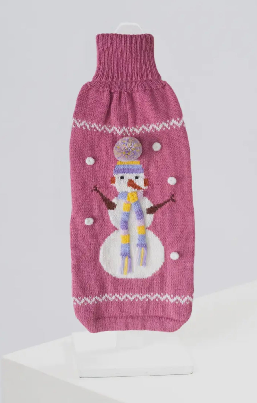 Pink dachshund sweater Snowman