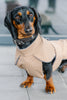 Beige Parka for Dachshunds – Anthracite Fleece Lining