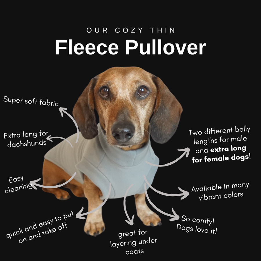 Olive Green Fleece Pullover for Dachshunds