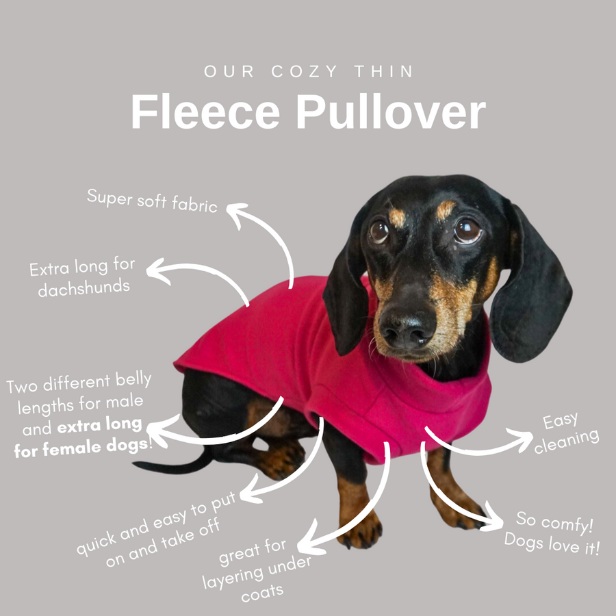 Red Fleece Pullover for Dachshunds –