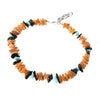 Light and dark coloured amber dog necklace with Turquoise