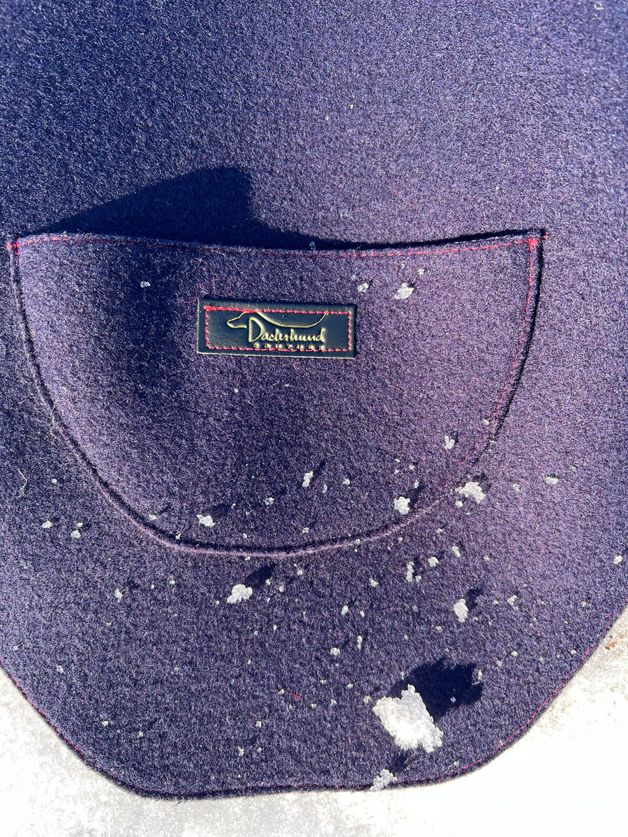 Dachshund coat violet wool Kandinsky