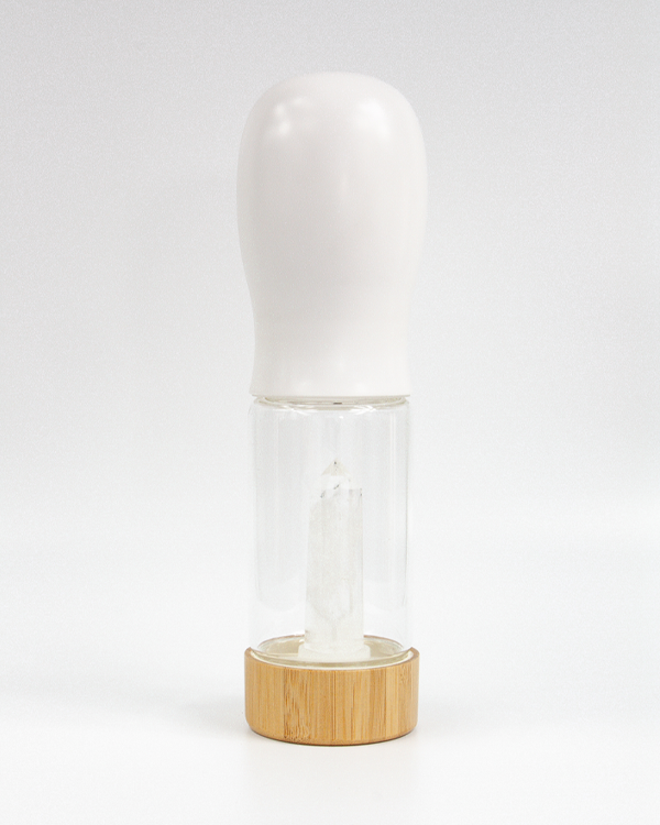 Quartz crystal-infused dog water bottle